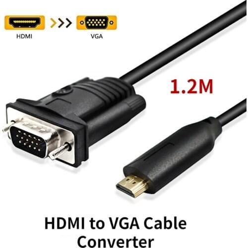 HDMI to VGA Cable Male Converter Adapter decoder hdmi to vga 1080P Compatible Laptop PC Projector HDTV PS4 Chromebook 1.2m