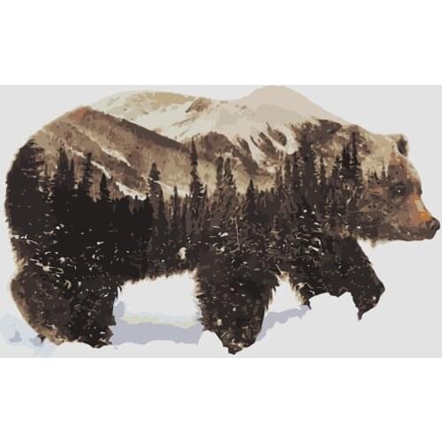 Bear Painting By Numbers Diy Dropshipping 40x50cm Cartoon Child Figure Canvas Wedding Decoration Art Picture Gift