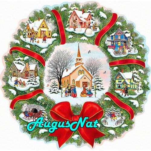 5d full square diamond painting christmas card diamond embroidery snow cottage diy daimand mosaic diamand painting new arrivals