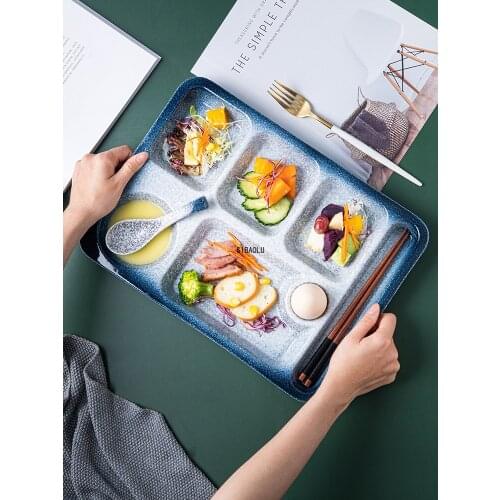 Japanese-style Ceramic PartitionPlate for One Person Dinner Plate for Household PartitionPlate Tableware Creative PartitionPlate