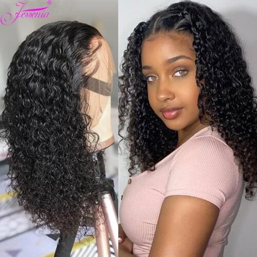 Curly Bob Wig With Baby Hair Brazilian Virgin 4X4 Closure Cheap Short Kinky Human Hair Wigs For Women Deep Wave pérruque cheveux