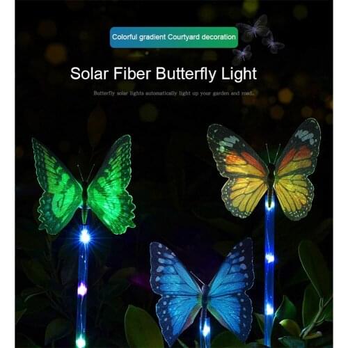 Solar Lamp 3PCS Waterproof Stake Light Color Changing Butterfly LED Lawn Light Garden Landscape Terrace Trail Outdoor Decoration