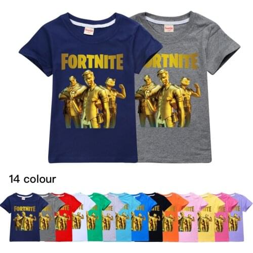 Summer Boys Cute Pure Color T shirt Kid Children FORTNITE Print Summer Tops Tee T-shirt Baby Casual Home Wear Clothes