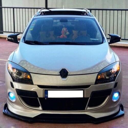 For Renault Megane 3 Batman Mirror Cover 2009 2010 2011 2012 2013 2014 2015 2016 Piano Black 2 Pcs. Right-Left