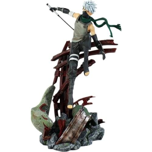 Naruto Shippuden Anime Model GK Action Figure Kakashi Statue Collectible Toys Movable 34CM PVC Figma Movie Doll Collectible Gift