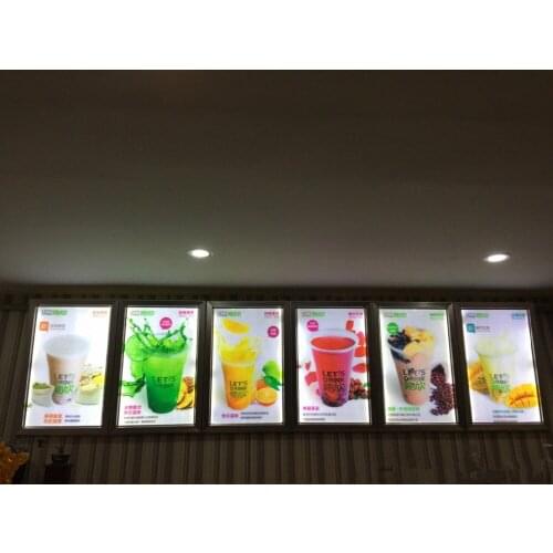 6Units Wall Mounted Snap Frame LED Edgelit Menu Boards 50x70CM Size for Restaurant,Fast Food Store,Pizza Shop