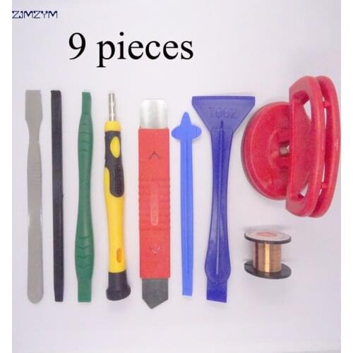 Wholesale 9 in 1 Mobile Phone Repair Tools Kit Spudger Pry Opening Tool LCD Repair Tools Sucker for repairing phone