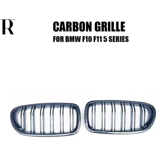 F10 Carbon Fiber + ABS Front Bumper Grill Grille for BMW F10 520i 528i 530i 535i 520d 525d 530d 535d M5 2010 - 2017