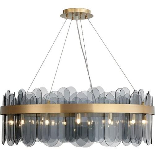 Post-modern light luxury living room lamp glass bedroom restaurant hotel villa mall supermarket apartment office chandelier lamp