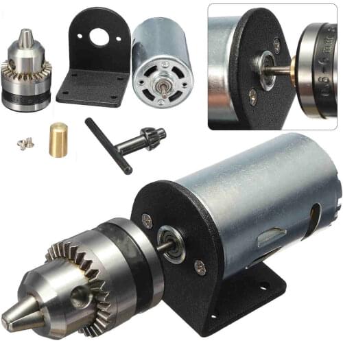 5-12V Mini Hand Drill DIY Lathe Press 555 Motor With Chuck+ Mounting Bracket