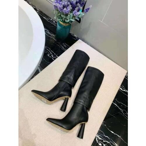 Womens Shoes Le Botte Pantalon 105mm Knee-High Boots Genuine Leather