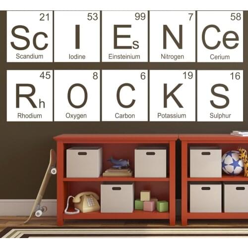 Science Rocks Period Wall Decal Lab Classroom Atom Science Chemistry Atheist Wall Sticker School laboratory Vinyl Bedroom Decor