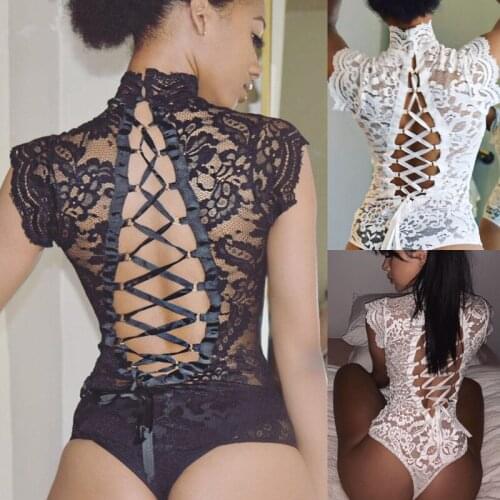 Sexy Sleeveless Bodysuit Tights Black White Halter Ultra Short Womens Temptation Thong Trend Jumpsuit Sexy Bodysuits Body