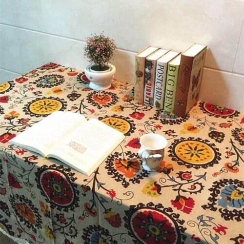 Cotton Linen Tablecloths Decorative Home Decor Table Cloth High Quality tablecloth Vintage Flower And animal Pattern