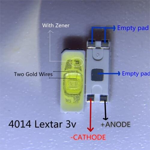 50PCS Lextar LED Backlight Low Power LED 0.2W 4014 3V Cool white 15.5LM TV Application