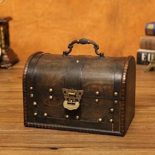 European Style Nostalgia Vintage Wooden Storage Box Home Restaurant Decoration Shooting Props Small Box For Storing Sundries