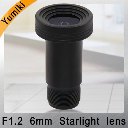 Yumiki M12 CCTV 6mm lens F1.2 Focal Length 6mm Sensor 1/2.7" Optical starlight scope aspherical lens Starburst