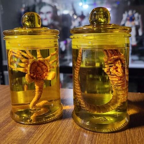 1/6 Scapredator Alien Predator Alien Larva Face Bug Culture Tank Set Facehugger Set Chestburster Model for 12" Action Figure Toy