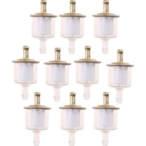 10 Pcs Plastic Universal Motorcycle Petrol Inline Fuel Filter Cleaning Engine