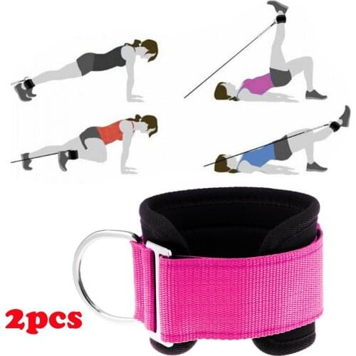 2pcs Ankle Strap Leg Gym Cable Attachment Pulley Machine Weight Lifting D Ring