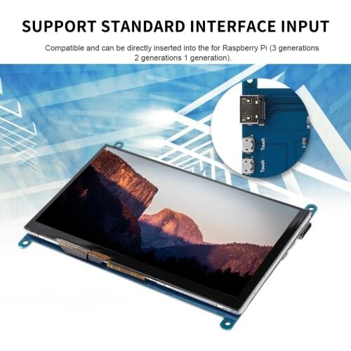 7 Inch LCD Display HDMI-Compatible Touch Screen 1024x600 Resolution IPS Capacitive Touch Screen Support Systems For Raspberry Pi