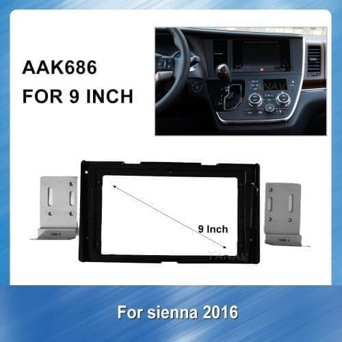 9 Inch Car Radio Fascia Dash Panel For-Toyota Sienna 2016 GPS Navigation Dash Kit Install Facia Console Bezel Adapter Plate Trim