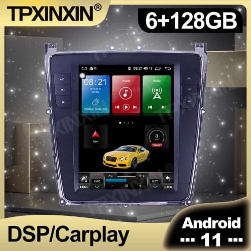 128GB Tesla Screen Android 11 Car Radio For Bentley Flying Spur 2004-2015 Multimedia Auto DVD Player Navigation Stereo GPS 2 din