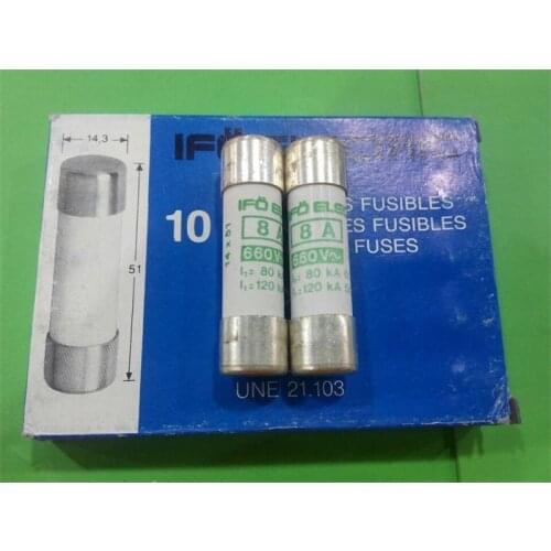 Free shipping 5pcs Import fuse fuse ceramic 14X51MM GOULD genuine 8A 660V 120KA