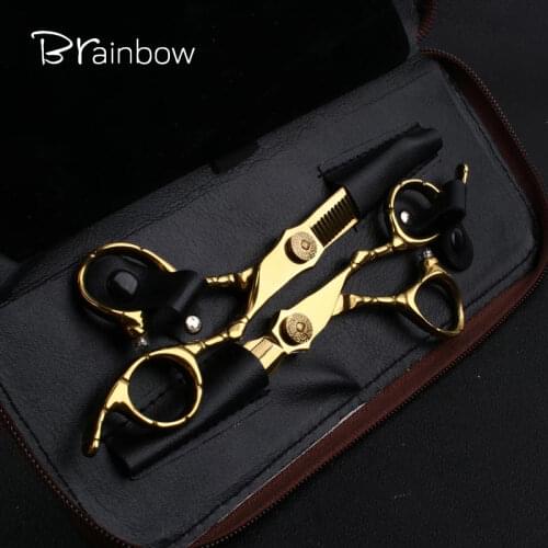 Brainbow 6' Professional Hair Scissors 6cr13 Super Hairdressing Barber Scissors Thinning Cutting Shears Haircut Hair Style Tools