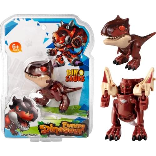 Q Version 2 In 1 Deformed Dinosaur Toy Robot Tyrannosaurus Carnotaurus Mechanical Dinosaur Toy ChildrenS Educational Toy Gift