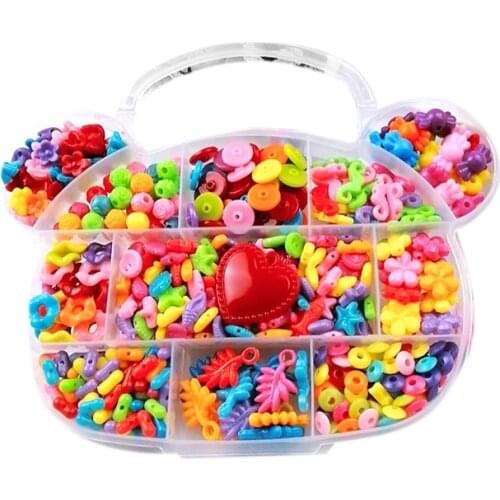 Kids DIY Handmade Bead Toy with Accessory Set Creative Girl Jewelry Making Educational Bead Craft Children Gift