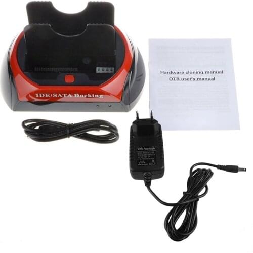 HDD Docking Station Dual Internal Hard Disk Drive Docking Station HDD Case HDD Enclosure for 2.5 Inch 3.5 Inch SATA to USB 2.0