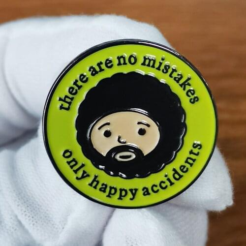 Bob Ross Quotes Enamel Pin There are no mistakes only happy accidents