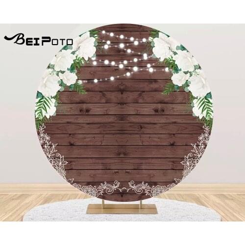 Photography Background wood wall white flower Backdrop baby shower wedding birthday Party table Covers poster photocall YY664