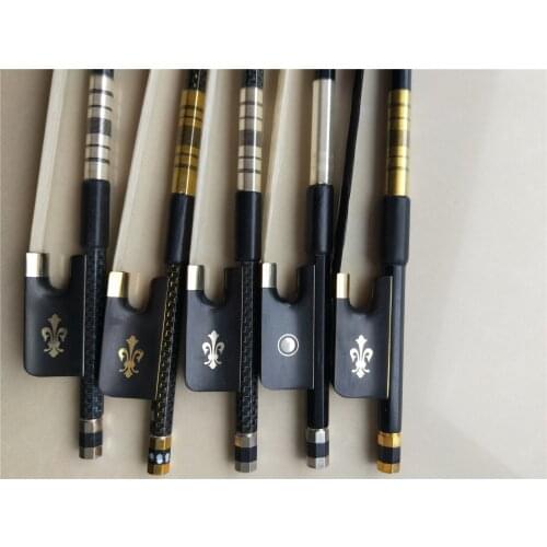 1 PC Quality Cello Bow Carbon Fiber Cello Bow 4/4 Ebony Frog White Bow Hair Horse Tail Hai