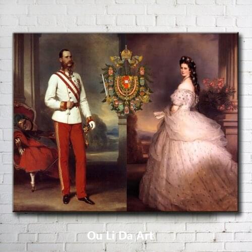 Classical court figures prince and princess portrait oil paintings canvas printing printed on canvas wall art decoration picture
