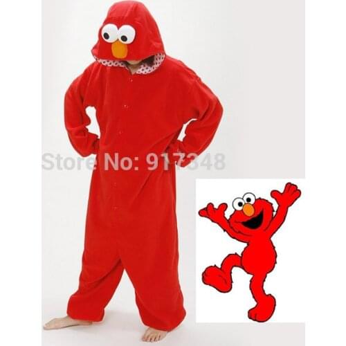 ELMO and COOKIE MONSTER Adult Onesies Cartoon Anime Cosplay Costume for Halloween Carnival Christmas Party