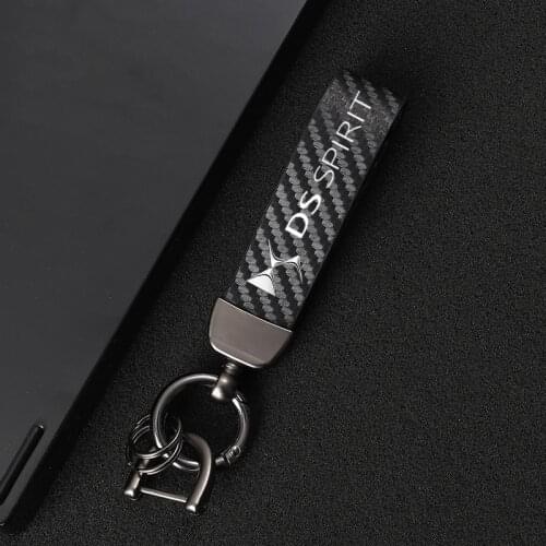 4S High-Grade Leather Car Keychain 360 Degree Rotating Horseshoe keyRings For DS SPIRIT DS3 DS4 DS4S DS5 DS 5LS DS6 DS7 DS car