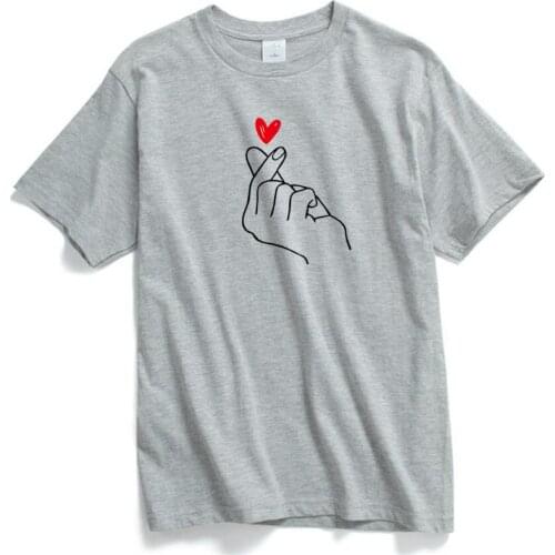 Summer New short-sleeved cotton T-shirt men women trend love couple T-shirt Korean loose college style street casual sweatshirt