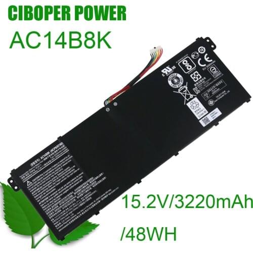 Laptop Battery AC14B8K 15.2V/3220mAh/48WH For CB3-111 CB5-311 ES1-511ES1-512 ES1-520 S1-521 ES1-531ES1-731 E5-771G V3-371 V3-111
