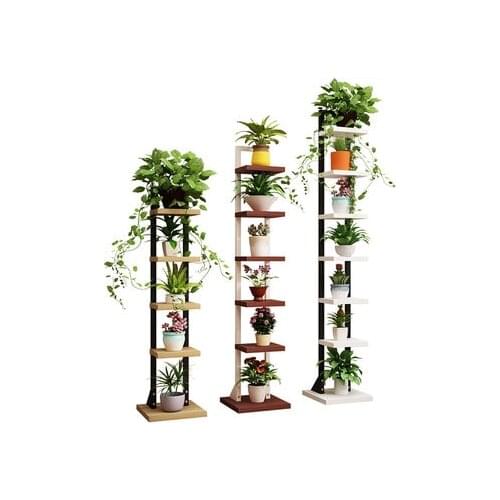 Green Flower Stand Rack Balcony Floor Type Multi-level Indoor Living Room Modern Minimalist Wrought Iron Meat Flower Pot Shelf