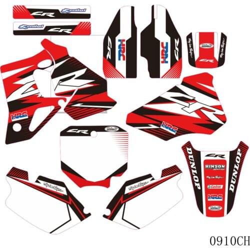 For HONDA CR 80 CR80 1996 1997 1998 1999 2000 2001 2002 Full Graphics Decals Stickers Motorcycle Background Custom Number 3M