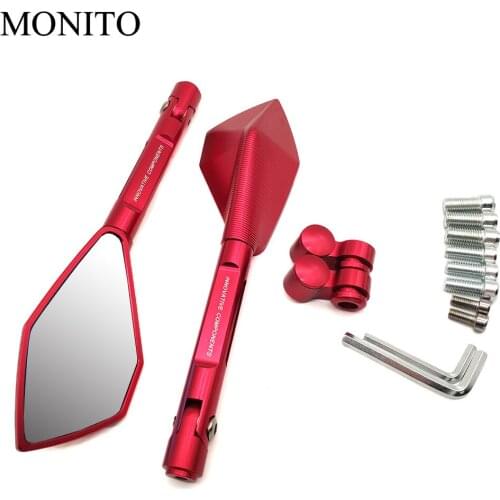 Full CNC Aluminum Motorcycle Mirror Moto Rearview Blind Spot Side Mirror For Suzuki GSXR400 GT250 GT550 RG500 RGV250 VS800 VZ800