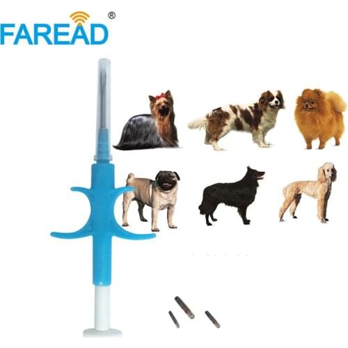 Free shipping 1.4x8mm/2*12mm Bioglass tag FDX-B dog chip Animal implantable ISO RFID microchip injector pet chip syringe