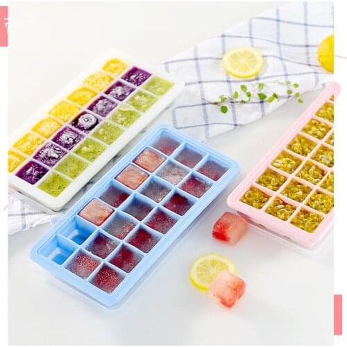 24 36 Grids Silicone Ice Cube Tray Molds Square Shape Ice Cube Maker Fruit Popsicle Ice Cream Mold for Wine Bar Drinking