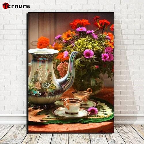 Rhinestone pictures Table kettle vase diy diamond embroidery diamond painting full square round drill mosaic art home decoration