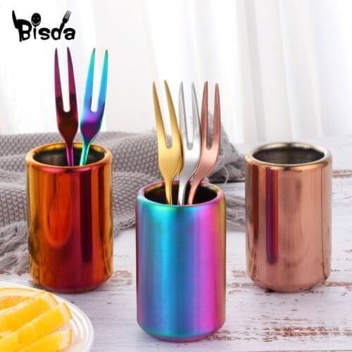 Luxury Cake Forks With Holder Stainless Steel Salad Forks Gold Fruit Fork Snail Fork Used for Snack in Party