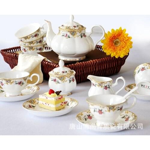 Tangshan high-grade bone china coffee suit European bone china coffee tea set