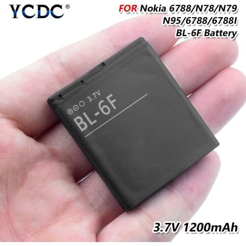 YCDC 1PC Rechargeable 3.7V 1200mAh BL-6F BL 6F BL6F Lithium Li-ion Rechargeable Battery For Nokia N78/N79/N95(8G)/6788/6788I