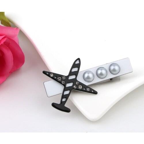 1PC Popular Simulated Pearl Hairwear Women Girls Stripe Airplane Hair Clip Hairpin For Kids Baby Hair Accessories Decorations